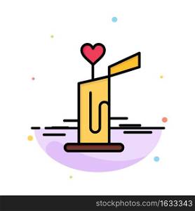 Candle, Love, Wedding, Heart Abstract Flat Color Icon Template
