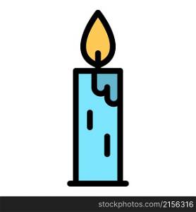 Candle of remembrance icon. Outline candle of remembrance vector icon color flat isolated. Candle of remembrance icon color outline vector