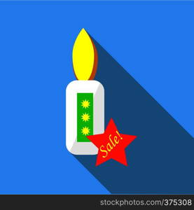 Candle sale icon. Flat illustration of candle sale vector icon for web. Candle sale icon, flat style