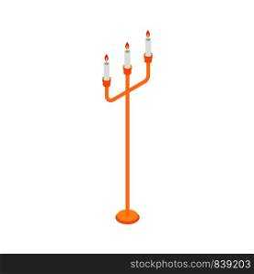 Candle stand icon. Isometric of candle stand vector icon for web design isolated on white background. Candle stand icon, isometric style