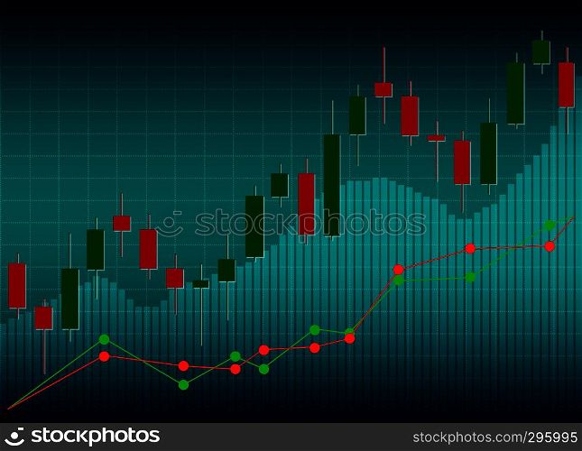 Candle stick graph chart of stock market investment trading, Stock exchange concept.