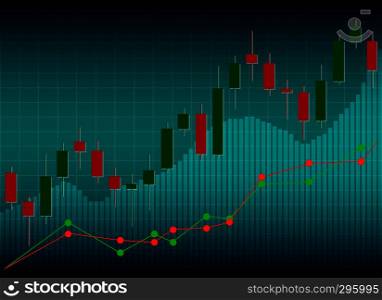 Candle stick graph chart of stock market investment trading, Stock exchange concept.