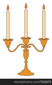 Candle stick, illustration, vector on white background.