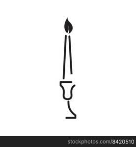 Candle Vector icon design illustration Template