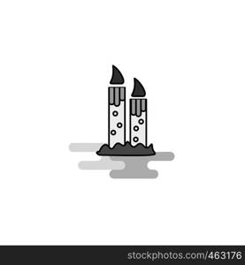 Candle Web Icon. Flat Line Filled Gray Icon Vector