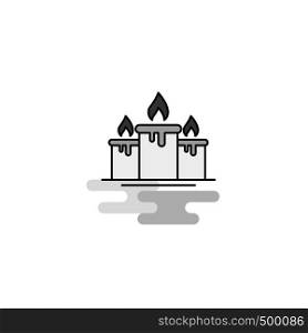 Candle Web Icon. Flat Line Filled Gray Icon Vector