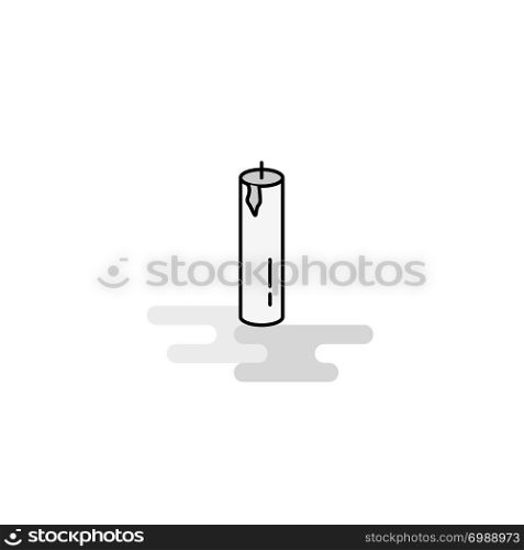 Candle Web Icon. Flat Line Filled Gray Icon Vector