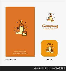 Candles Company Logo App Icon and Splash Page Design. Creative Business App Design Elements