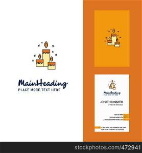 Candles Creative Logo and business card. vertical Design Vector