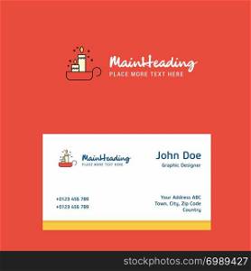 Candles logo Design with business card template. Elegant corporate identity. - Vector
