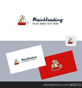 Candles vector logotype with business card template. Elegant corporate identity. - Vector
