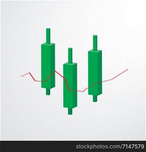 Candlestick chart icon stock exchange vector
