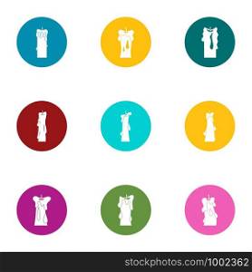 Candlestick icons set. Flat set of 9 candlestick vector icons for web isolated on white background. Candlestick icons set, flat style