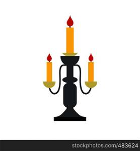 Candlestick lamp flat icon isolated on white background. Candlestick lamp flat icon