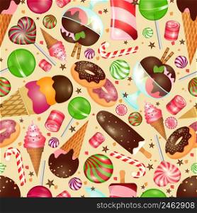 Candy and sweets seamless background for invitations to Christmas and birthday. Candy and sweets background