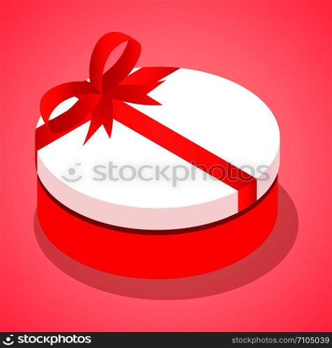 Candy box icon. Isometric of candy box vector icon for web design isolated on white background. Candy box icon, isometric style