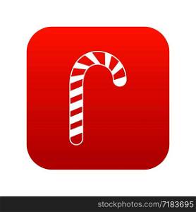 Candy cane icon digital red for any design isolated on white vector illustration. Candy cane icon digital red
