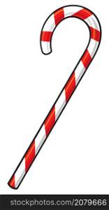 Candy cane isolated on white vector illustration