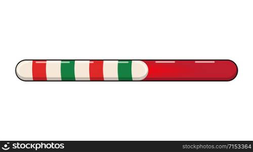 Candy cane progress bar Vector illustration isolated on white background. Red and green Christmas Loading sign for Greeting card, web banner, landing page, brochure or poster template.