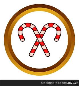 Candy canes for Christmas in cartoon style isolated on white background vector illustration. Candy canes for Christmas vector icon