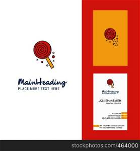 Candy Creative Logo and business card. vertical Design Vector