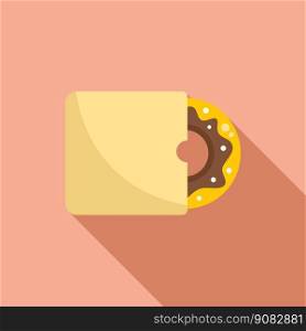 Candy donut icon flat vector. Fast food. Delivery cake. Candy donut icon flat vector. Fast food