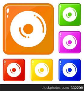 Candy donut icons set collection vector 6 color isolated on white background. Candy donut icons set vector color