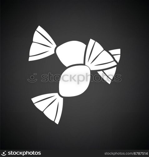 Candy icon. Black background with white. Vector illustration.