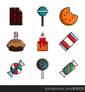 Candy icon set. Cartoon set of candy vector icons for web design isolated on white background. Candy icon set, cartoon style