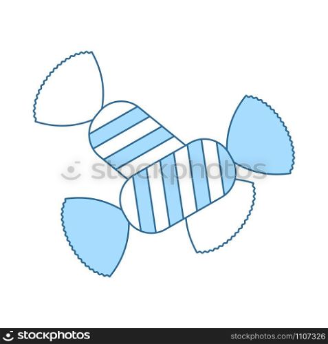 Candy Icon. Thin Line With Blue Fill Design. Vector Illustration.