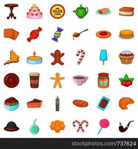 Candy icons set. Cartoon style of 36 candy vector icons for web isolated on white background. Candy icons set, cartoon style