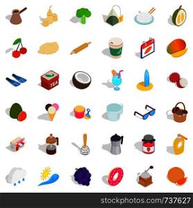 Candy icons set. Isometric style of 36 candy vector icons for web isolated on white background. Candy icons set, isometric style