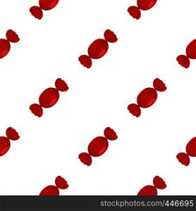 Candy in red wrap pattern seamless background in flat style repeat vector illustration. Candy in red wrap pattern seamless