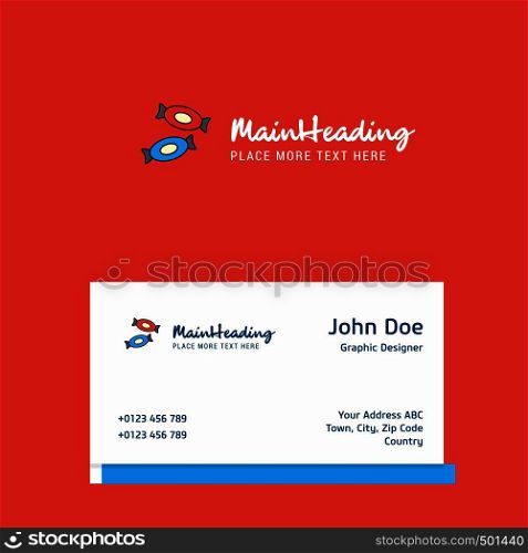 Candy logo Design with business card template. Elegant corporate identity. - Vector