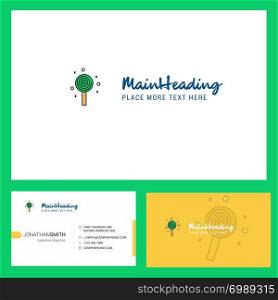 Candy Logo design with Tagline & Front and Back Busienss Card Template. Vector Creative Design