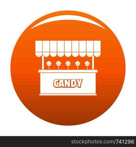 Candy selling icon. Simple illustration of candy selling vector icon for any design orange. Candy selling icon vector orange