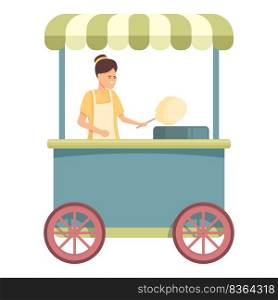 Candy shop cart icon cartoon vector. Food seller. Sweet machine. Candy shop cart icon cartoon vector. Food seller
