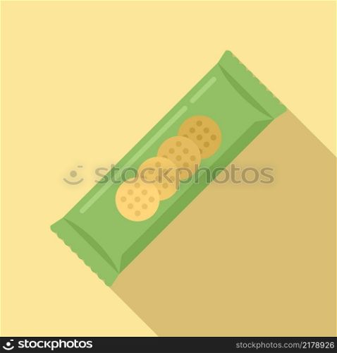 Candy snack bar icon flat vector. Cereal nut. Healthy food. Candy snack bar icon flat vector. Cereal nut