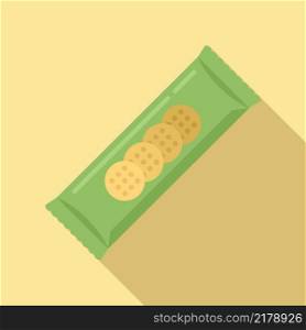 Candy snack bar icon flat vector. Cereal nut. Healthy food. Candy snack bar icon flat vector. Cereal nut