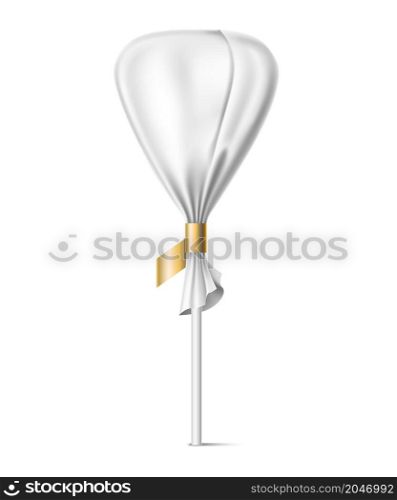 Candy stick wrapper mockup. Blank lollipop package realistic template isolated on white background. Candy stick wrapper mockup. Blank lollipop package realistic template