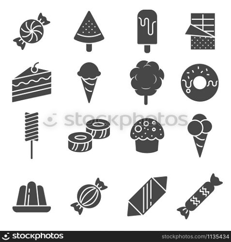 Candy vector icon set on white background