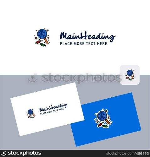 Candy vector logotype with business card template. Elegant corporate identity. - Vector