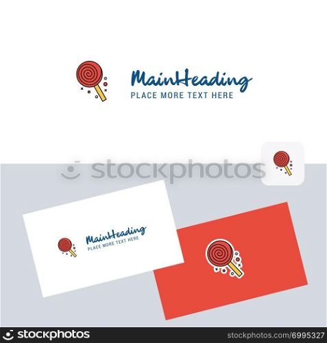 Candy vector logotype with business card template. Elegant corporate identity. - Vector