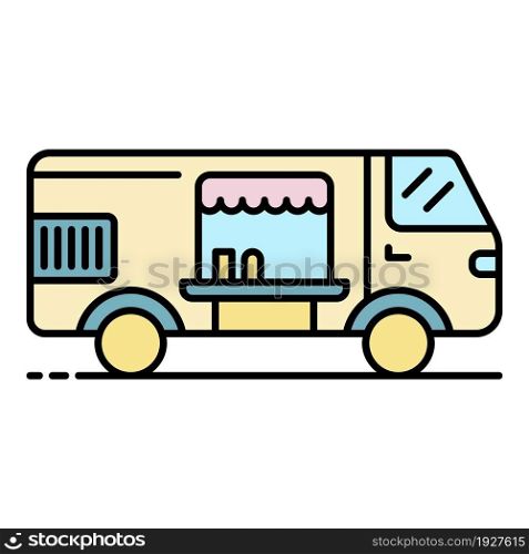 Candy vehicle icon. Outline candy vehicle vector icon color flat isolated. Candy vehicle icon color outline vector
