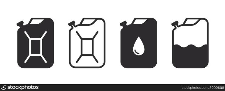 Canister icon. Fuel tank icon. Fuel can badges. Vector illustration