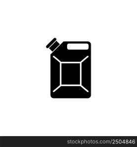 Canister of Petroleum or Engine Oil, Fuel Container. Flat Vector Icon illustration. Simple black symbol on white background. Jerry Can, Fuel Jerrycan sign design template for web and mobile UI element