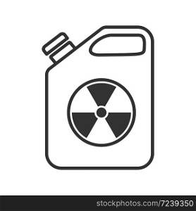 Canister with radiation. Empty outline. Simple vector icon for thematic design, sites and applications, isolated on white background.