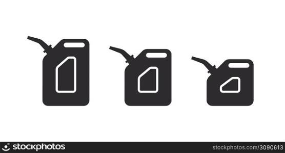 Canisters icons. Canister icons in different sizes. Fuel can badges. Vector images