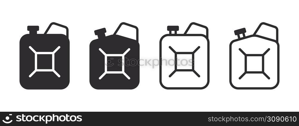 Canisters icons. Fuel tank icon. Fuel can badges. Vector images