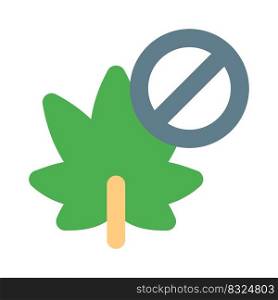 Cannabis banned in multiple states isolated on a white background